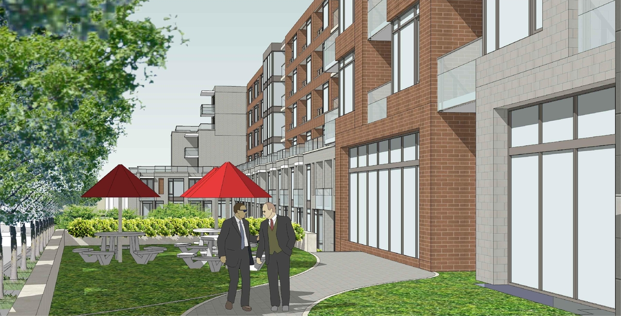 Rendering of building from page 1 of the file 'Revised Streetscape View 2 D02-02-11-0102'