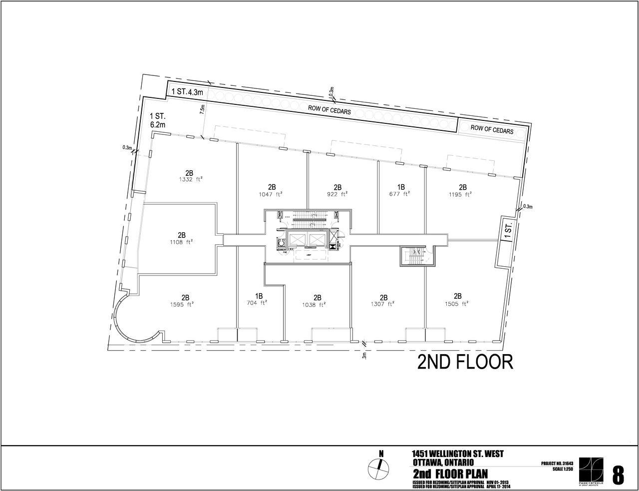 Floor plan for project from page 8 of the file 'D02-02-13-0116 Site Plan, Floor Plans, Elevations - Revised April 2014'