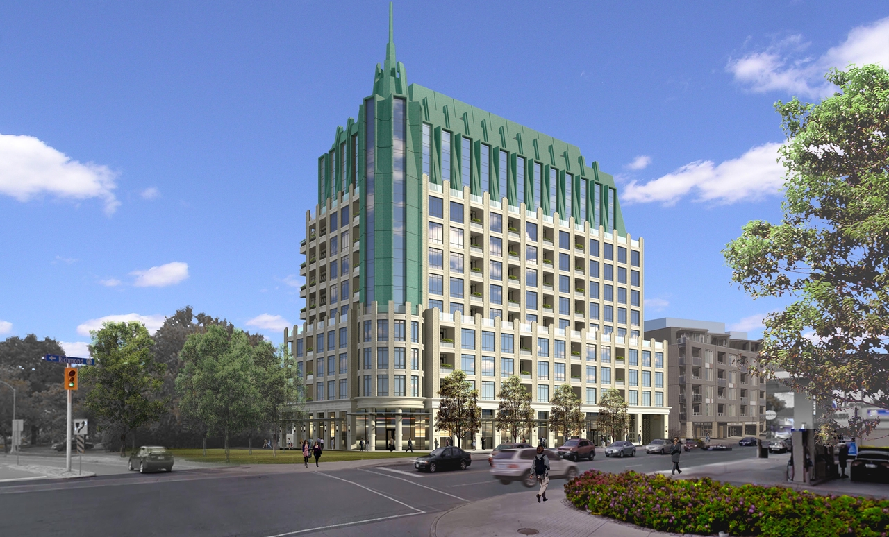 Rendering of building from page 1 of the file 'Latest Proposal Street View Rendering'