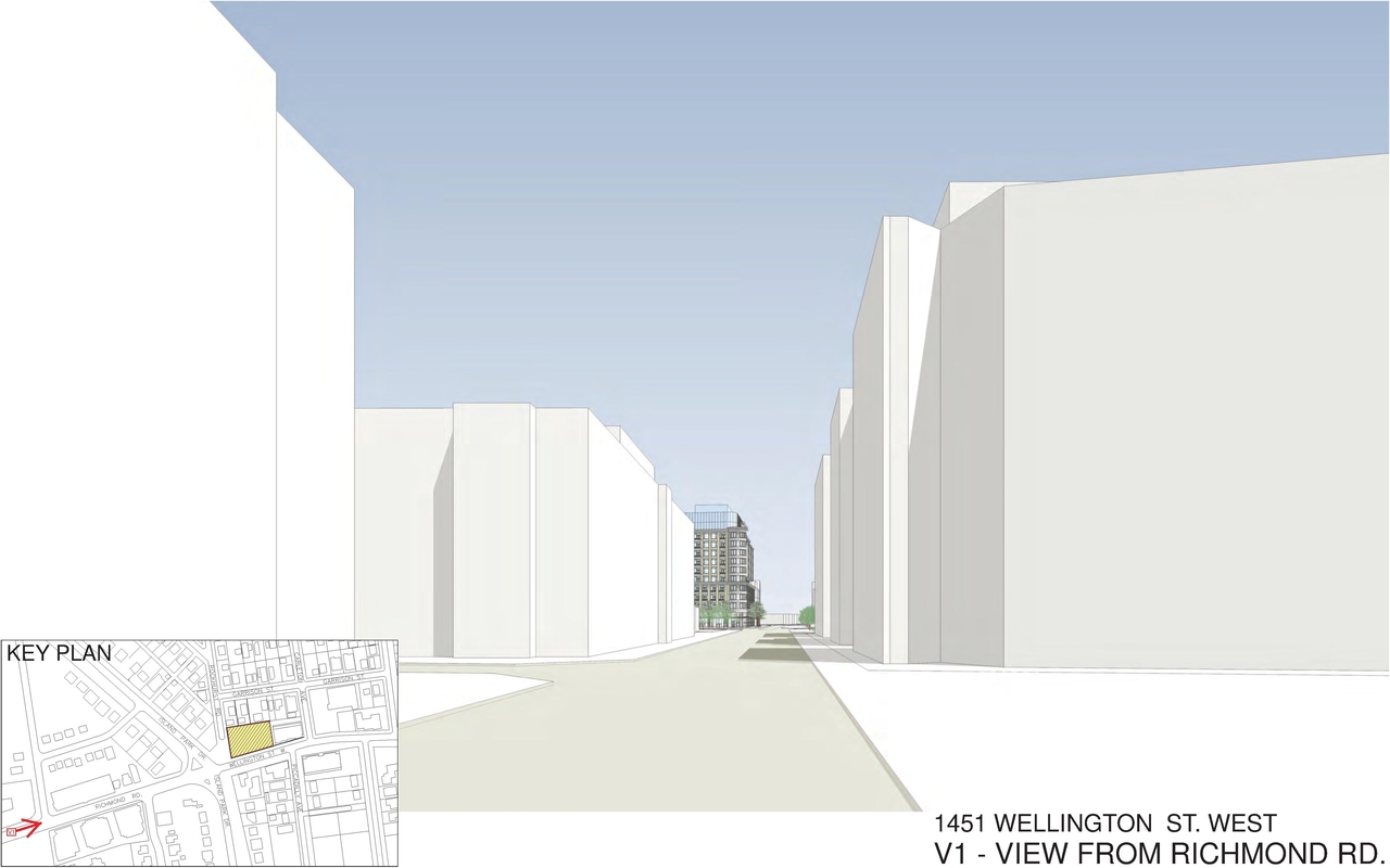 Rendering of building from page 1 of the file 'D02-02-13-0116 Perspective Views - April 2014'