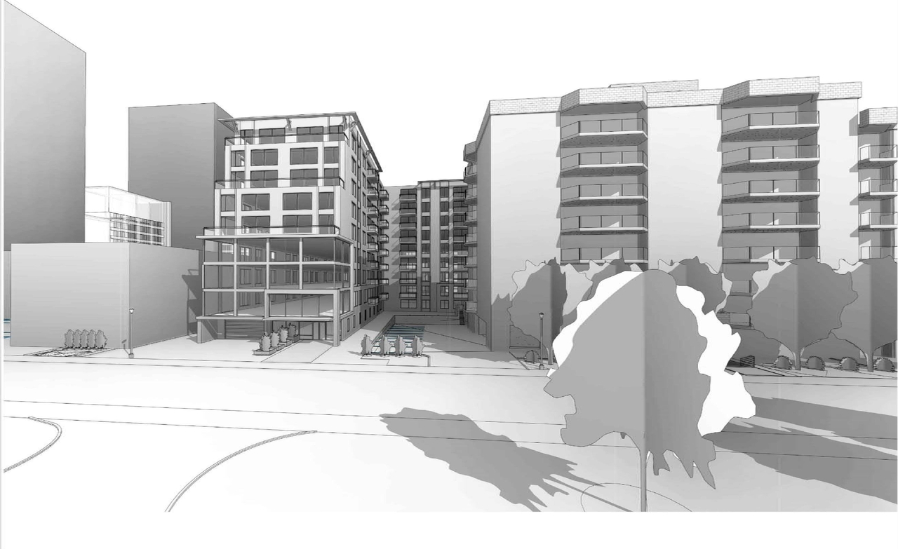 Rendering of building from page 17 of the file '2017-12-13 - Design Brief - D02-02-17-114'