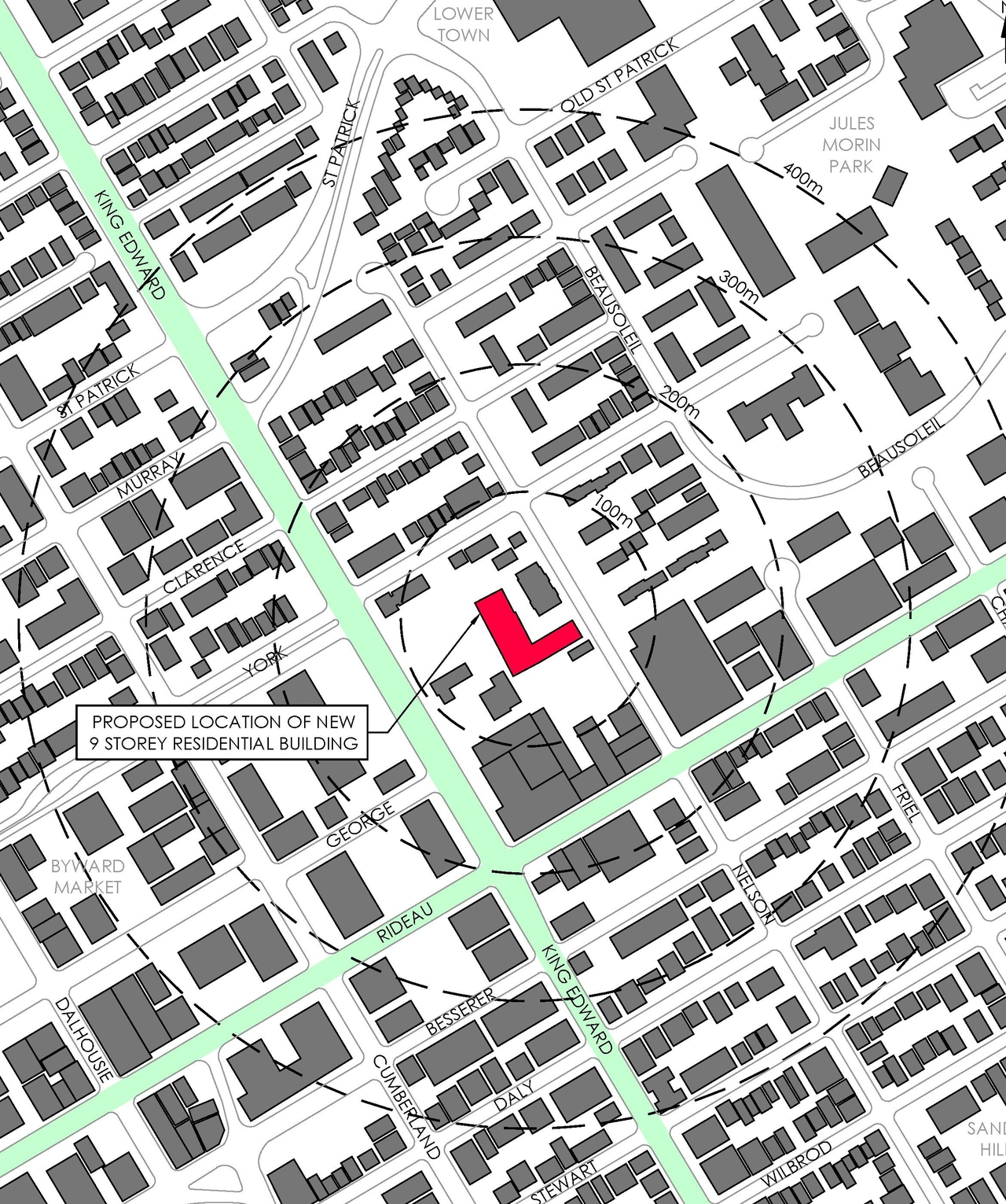 Construction site plan for project from page 2 of the file '2017-12-13 - Design Brief - D02-02-17-114'