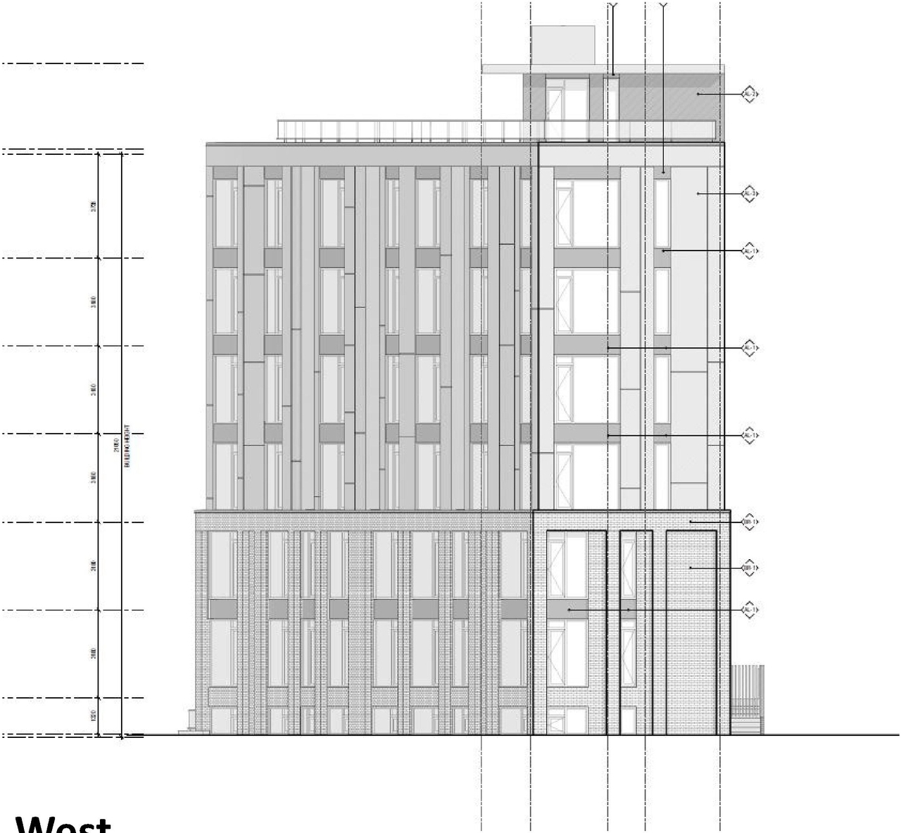 Rendering of building from page 16 of the file '2025-08-07 - Urban Design Brief - D02-02-17-0131'