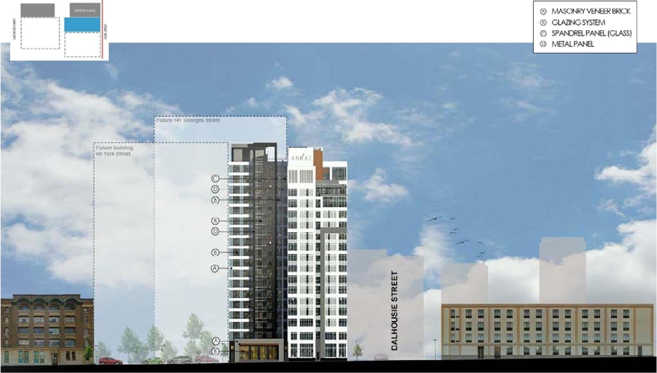 Rendering of building from page 26 of the file '2018_06_07_Urban Design Review Panel Submission'