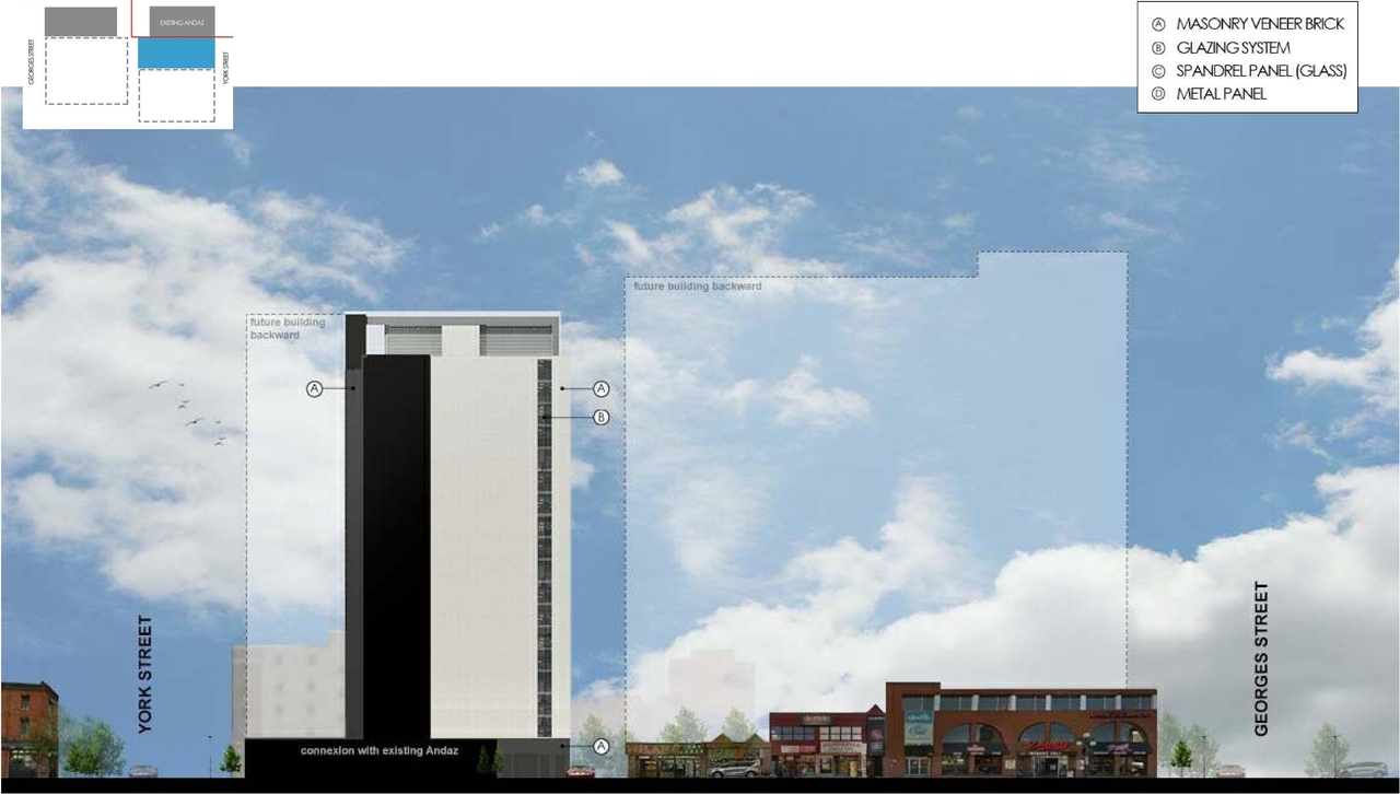 Rendering of building from page 20 of the file '2018_04_23 - Design Brief - D02-02-18-0038'