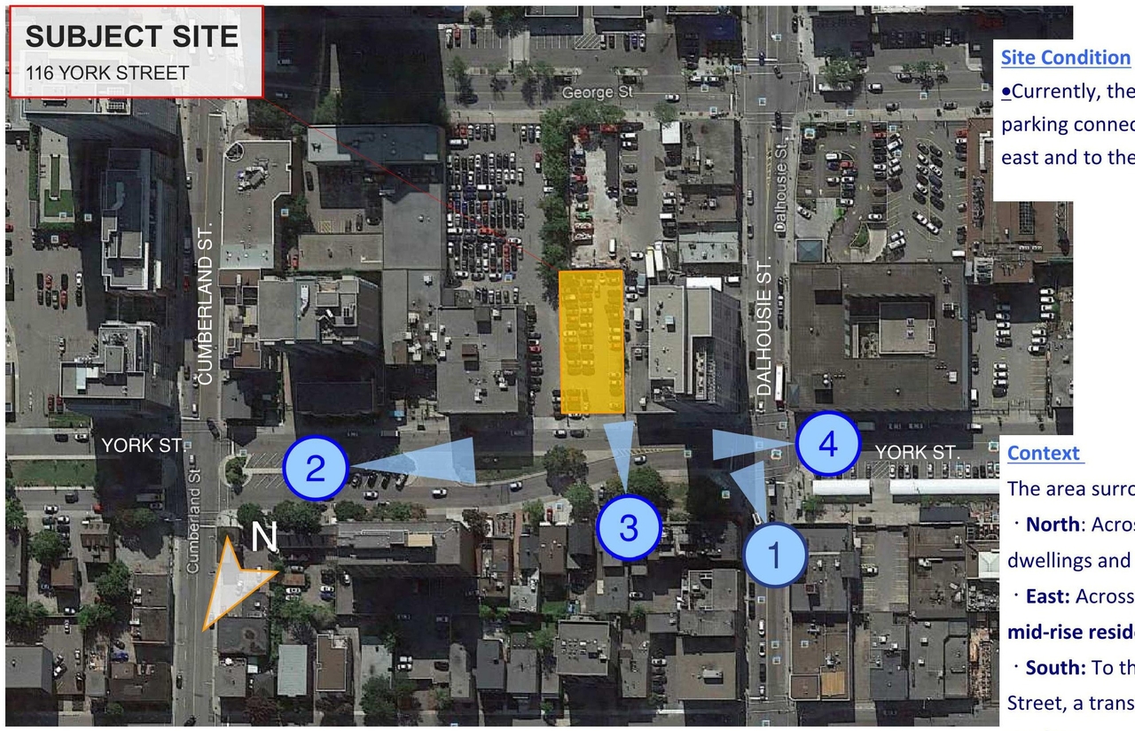 Construction site plan for project from page 5 of the file '2018_07_27 - Design Brief - D02-02-18-0071'