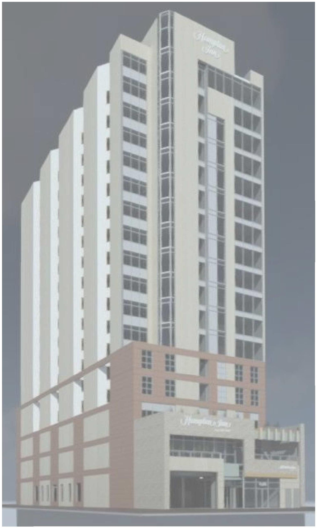 Rendering of building from page 8 of the file '2018_07_27 - Design Brief - D02-02-18-0071'