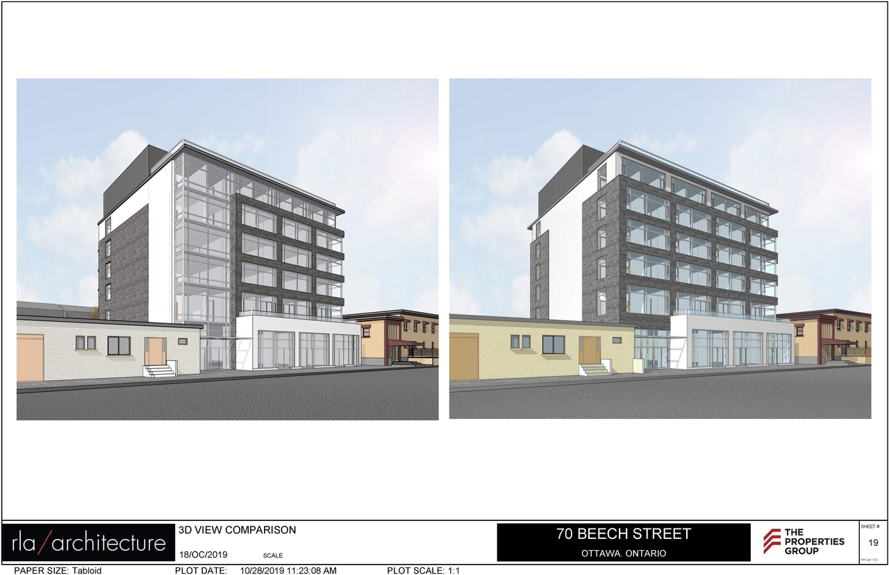 Rendering of building from page 18 of the file '2019-10-28 - Design Brief - Urban Design Review Panel - D02-02-19-0031'