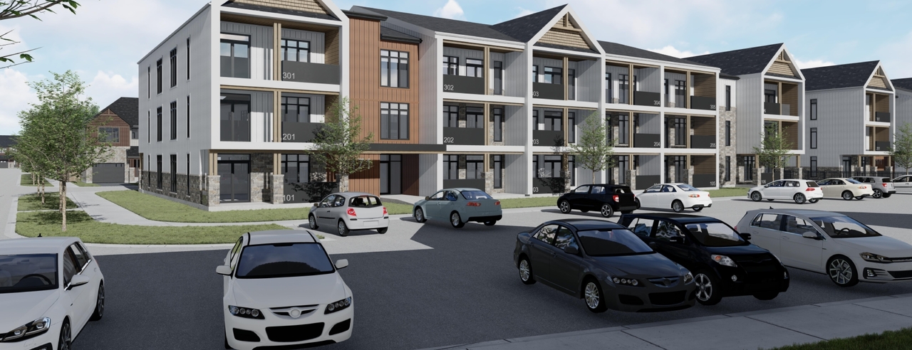 Rendering of building from page 6 of the file '2020-10-13 - Condominium Renderings - D02-02-20-0097'