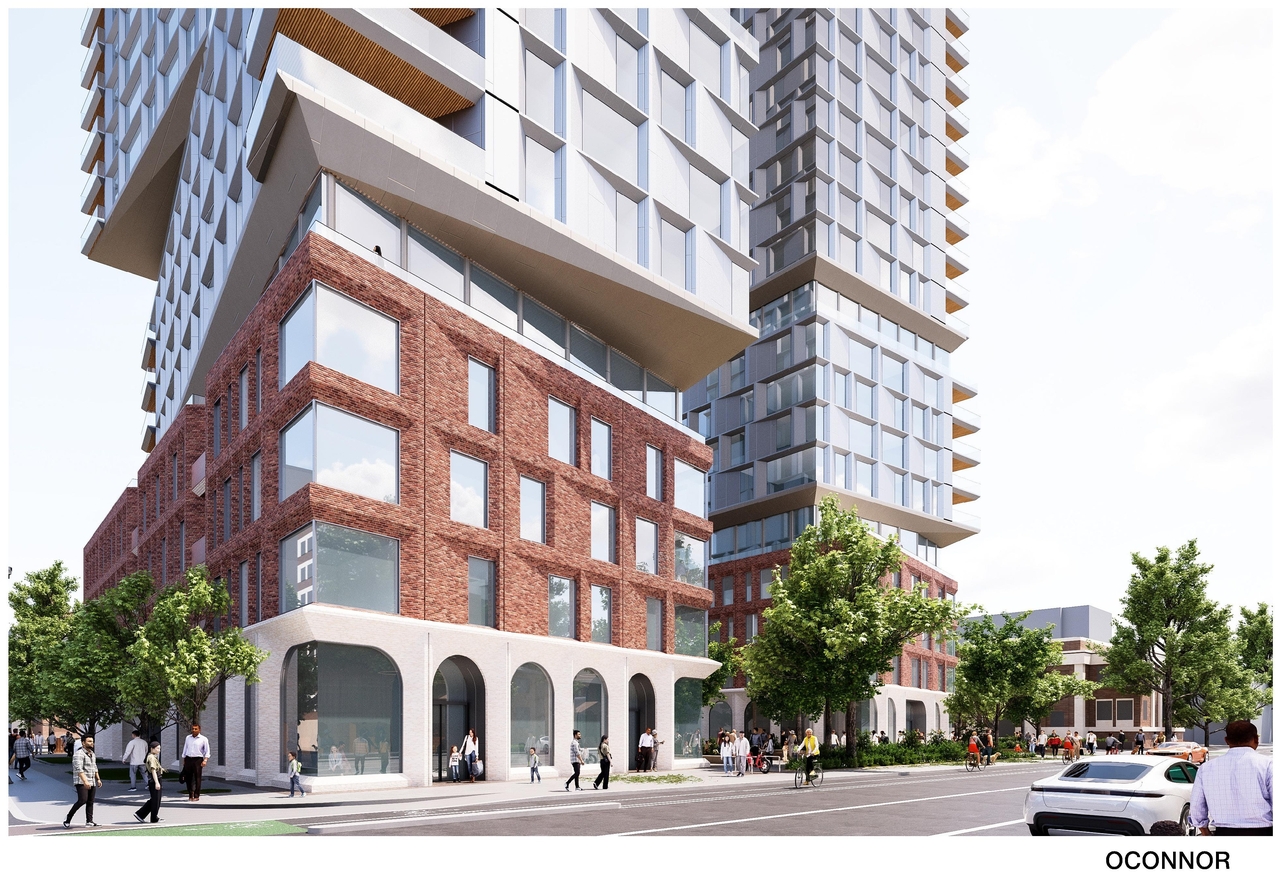 Rendering of building from page 8 of the file '2025-09-03 - SDRP Design Brief - Package 3 - D02-02-20-0101'