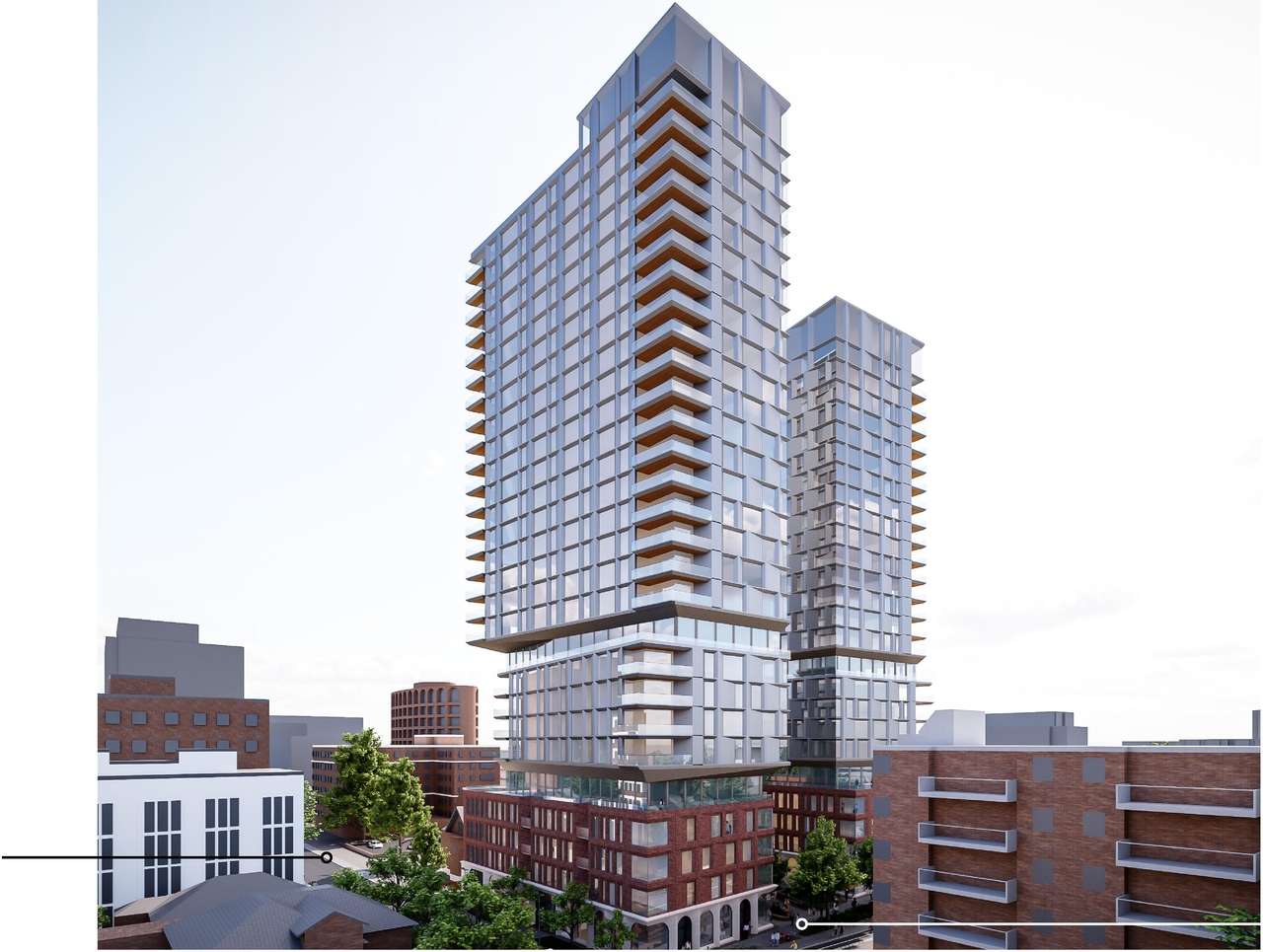Rendering of building from page 28 of the file '2025-09-03 - SDRP Design Brief - Package 3 - D02-02-20-0101'
