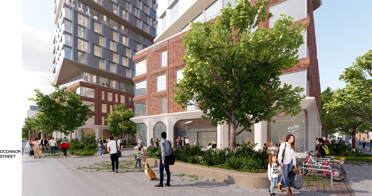 Rendering of building from page 36 of the file '2025-09-03 - SDRP Design Brief - Package 3 - D02-02-20-0101'