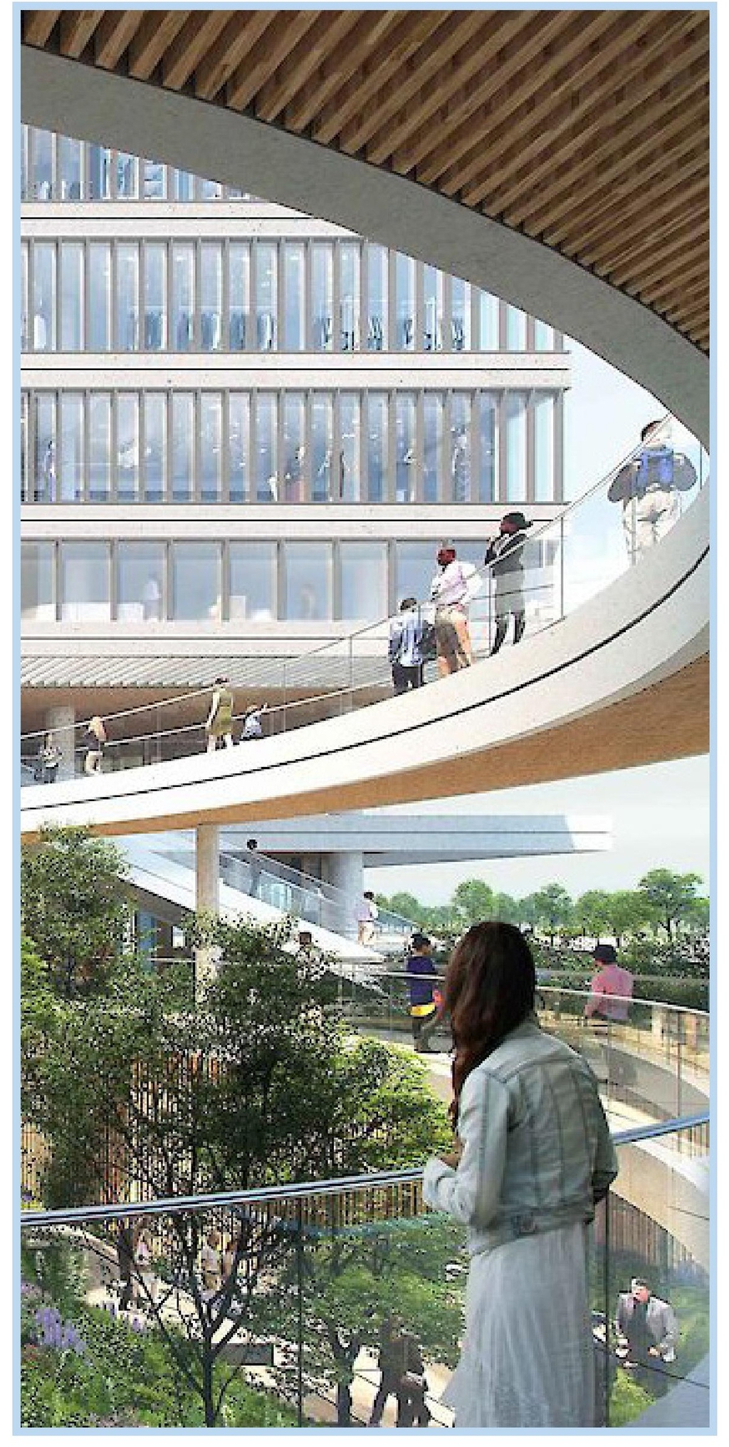 Rendering of building from page 8 of the file '2024-05-07 - Special Design Review Panel Presentation - D02-02-20-0101'