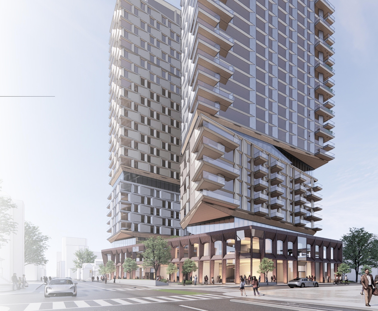 Rendering of building from page 18 of the file '2024-05-07 - Special Design Review Panel Presentation - D02-02-20-0101'