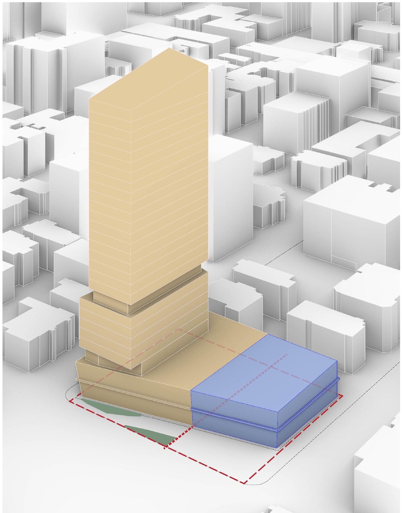 Rendering of building from page 22 of the file '2024-05-07 - Special Design Review Panel Presentation - D02-02-20-0101'