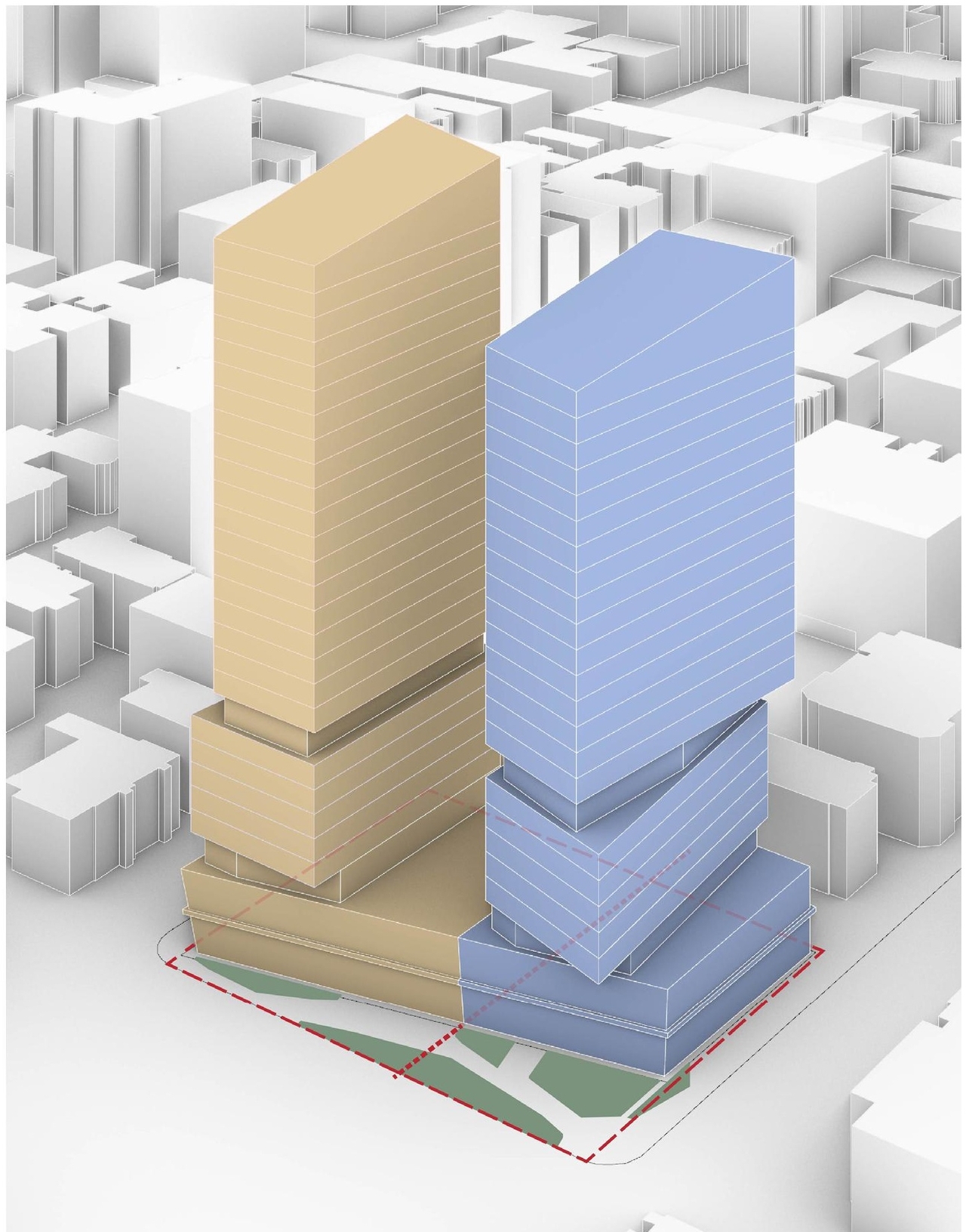 Rendering of building from page 22 of the file '2024-05-07 - Special Design Review Panel Presentation - D02-02-20-0101'