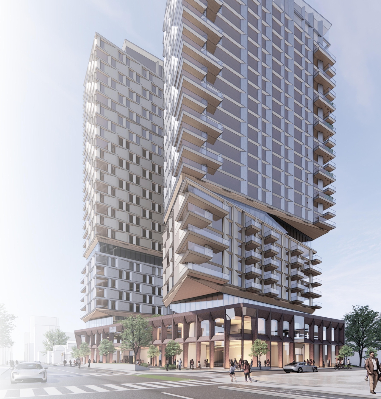 Rendering of building from page 39 of the file '2024-05-07 - Special Design Review Panel Presentation - D02-02-20-0101'