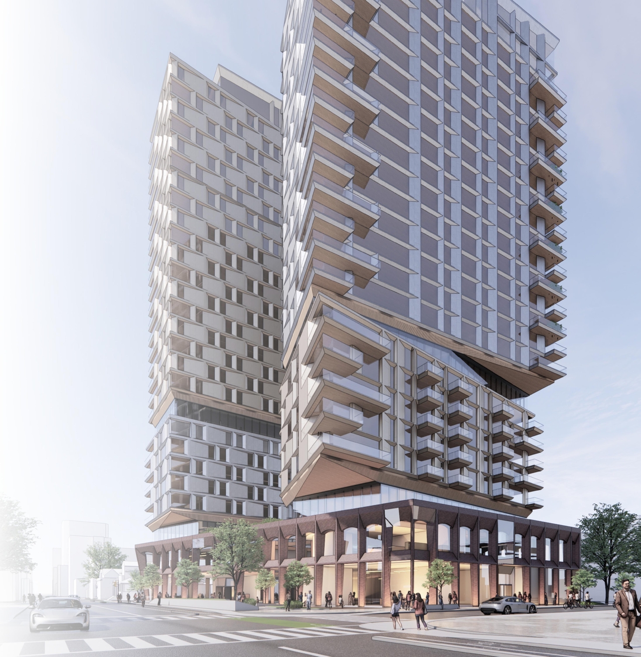 Rendering of building from page 39 of the file '2024-05-07 - Special Design Review Panel Presentation - D02-02-20-0101'