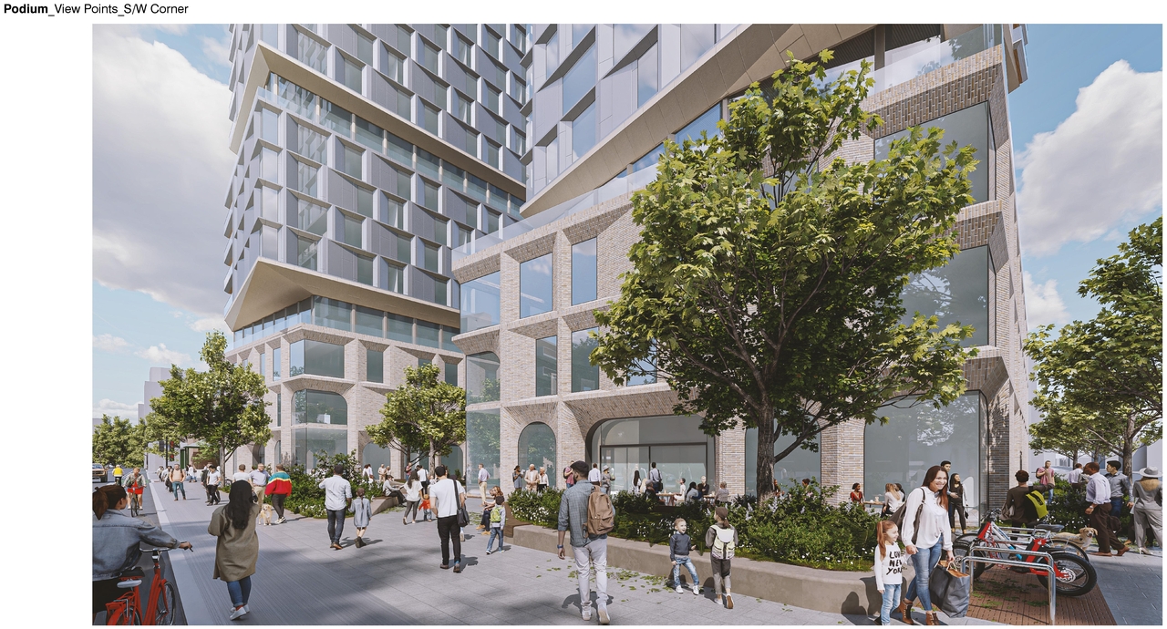 Rendering of building from page 36 of the file '2025-02-24 - Design Brief - D01-01-20-0019 & D02-02-20-0101'