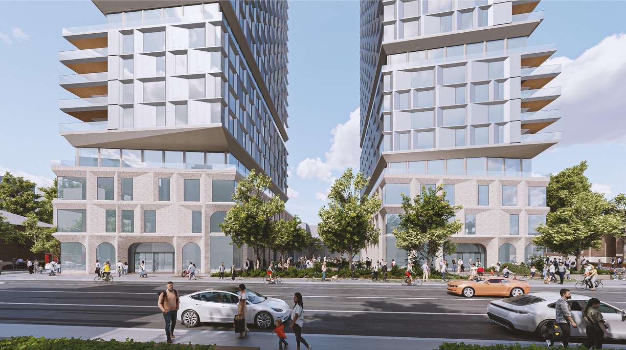 Rendering of building from page 42 of the file '2025-02-24 - Design Brief - D01-01-20-0019 & D02-02-20-0101'