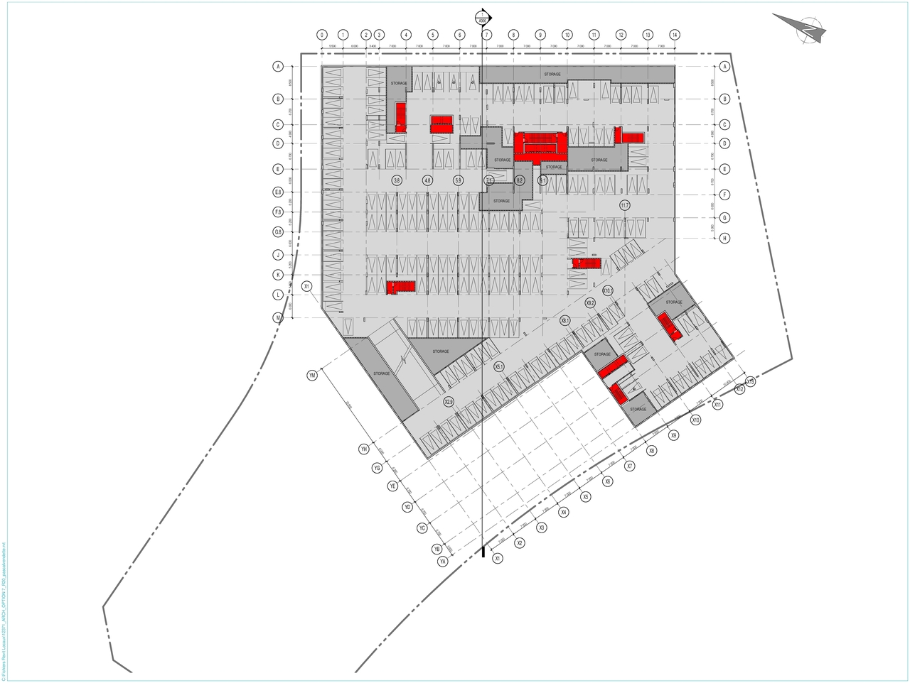 Construction site plan for project from page 3 of the file '2022-07-26 - Parking Levels and Floor Plans - D02-02-21-0009'