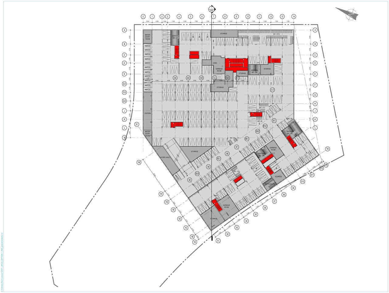 Construction site plan for project from page 4 of the file '2022-07-26 - Parking Levels and Floor Plans - D02-02-21-0009'