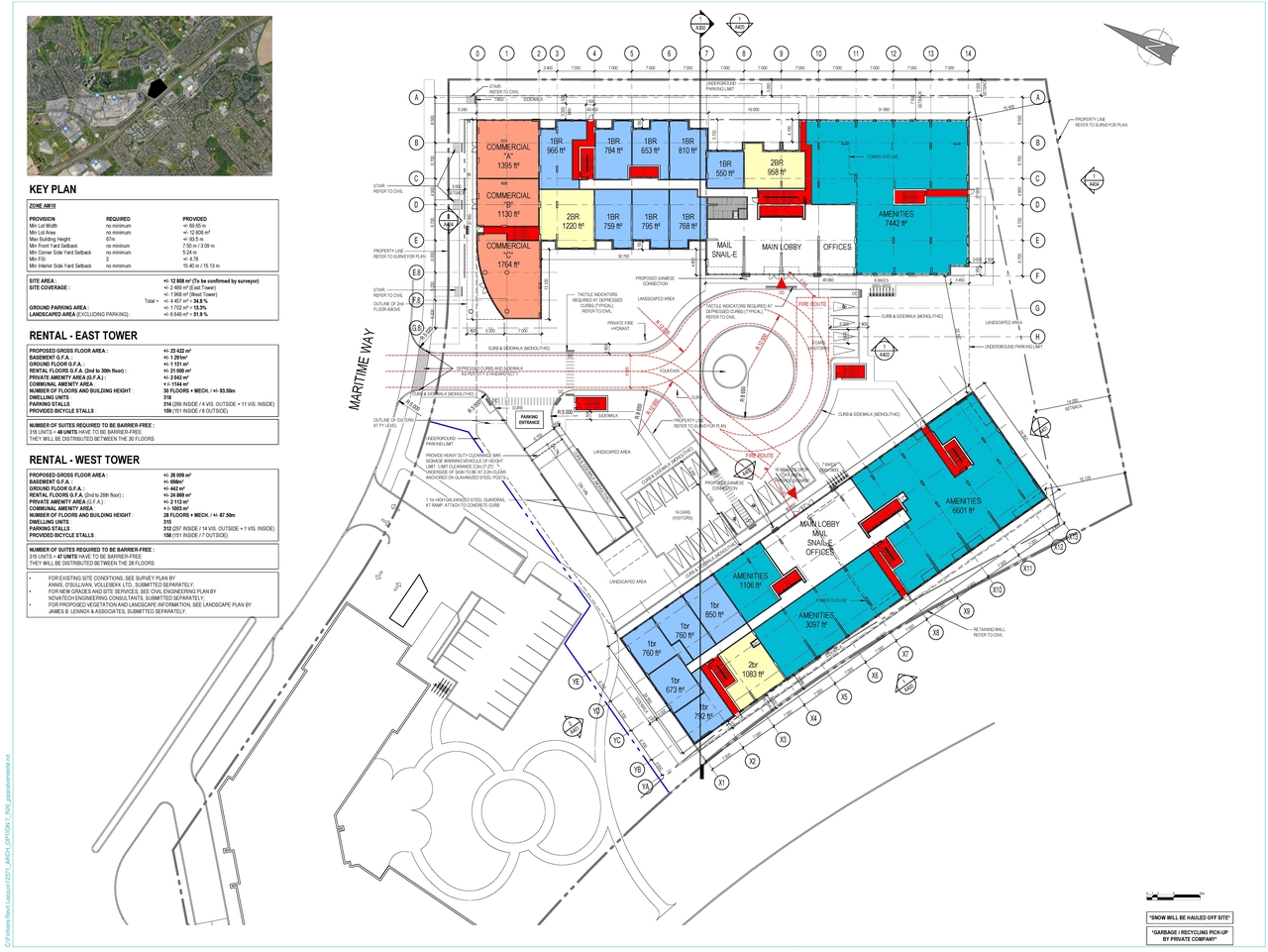 Construction site plan for project from page 5 of the file '2022-07-26 - Parking Levels and Floor Plans - D02-02-21-0009'
