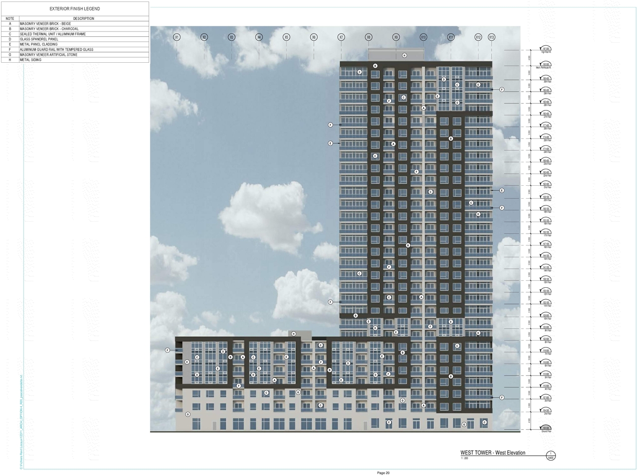Rendering of building from page 21 of the file '2021-05-27 - Applicant Urban Design Review Panel Presentation - D02-02-21-0009'