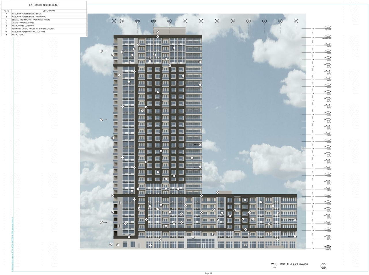 Rendering of building from page 23 of the file '2021-05-27 - Applicant Urban Design Review Panel Presentation - D02-02-21-0009'