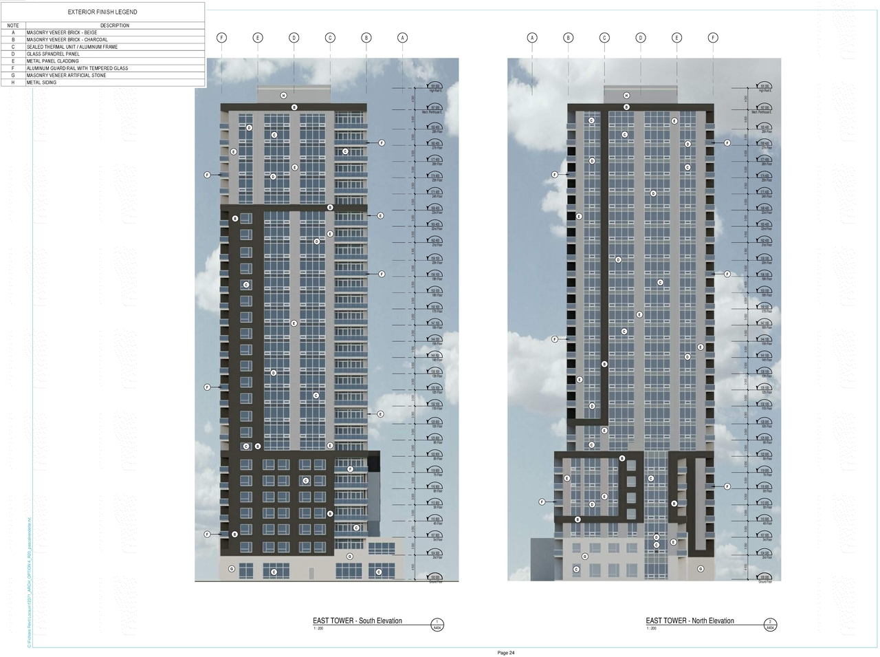 Rendering of building from page 25 of the file '2021-05-27 - Applicant Urban Design Review Panel Presentation - D02-02-21-0009'