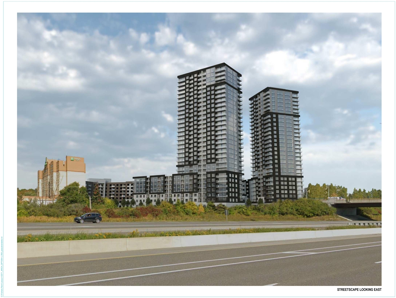 Rendering of building from page 33 of the file '2021-05-27 - Applicant Urban Design Review Panel Presentation - D02-02-21-0009'