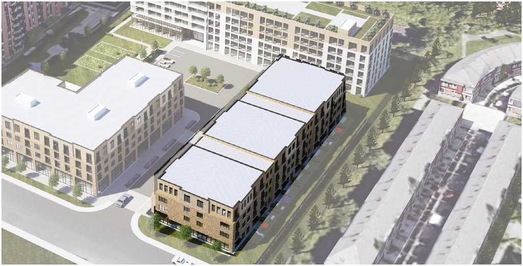 Rendering of building from page 19 of the file '2022-08-05 - Design Brief - D02-02-21-0057'