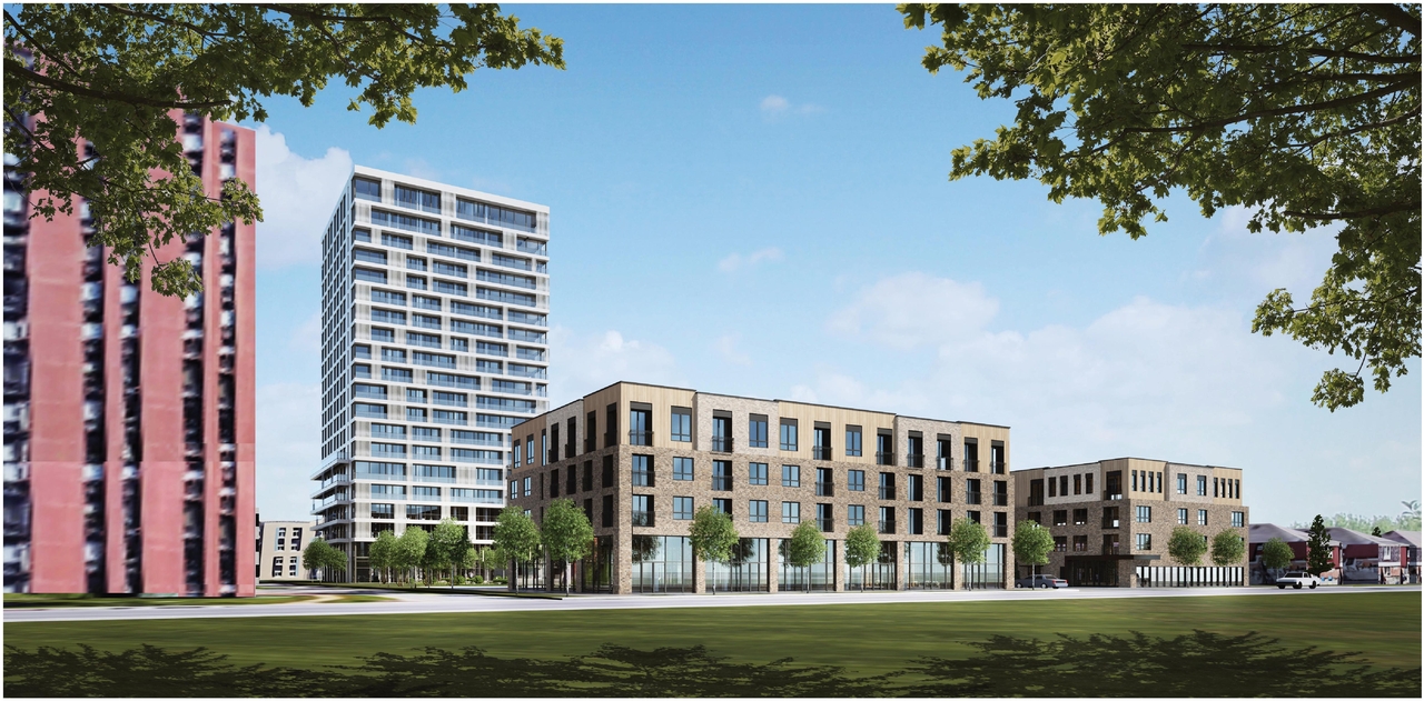 Rendering of building from page 61 of the file '2022-08-05 - Design Brief - D02-02-21-0057'