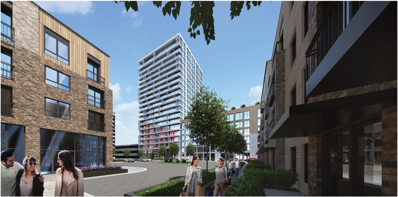Rendering of building from page 62 of the file '2022-08-05 - Design Brief - D02-02-21-0057'