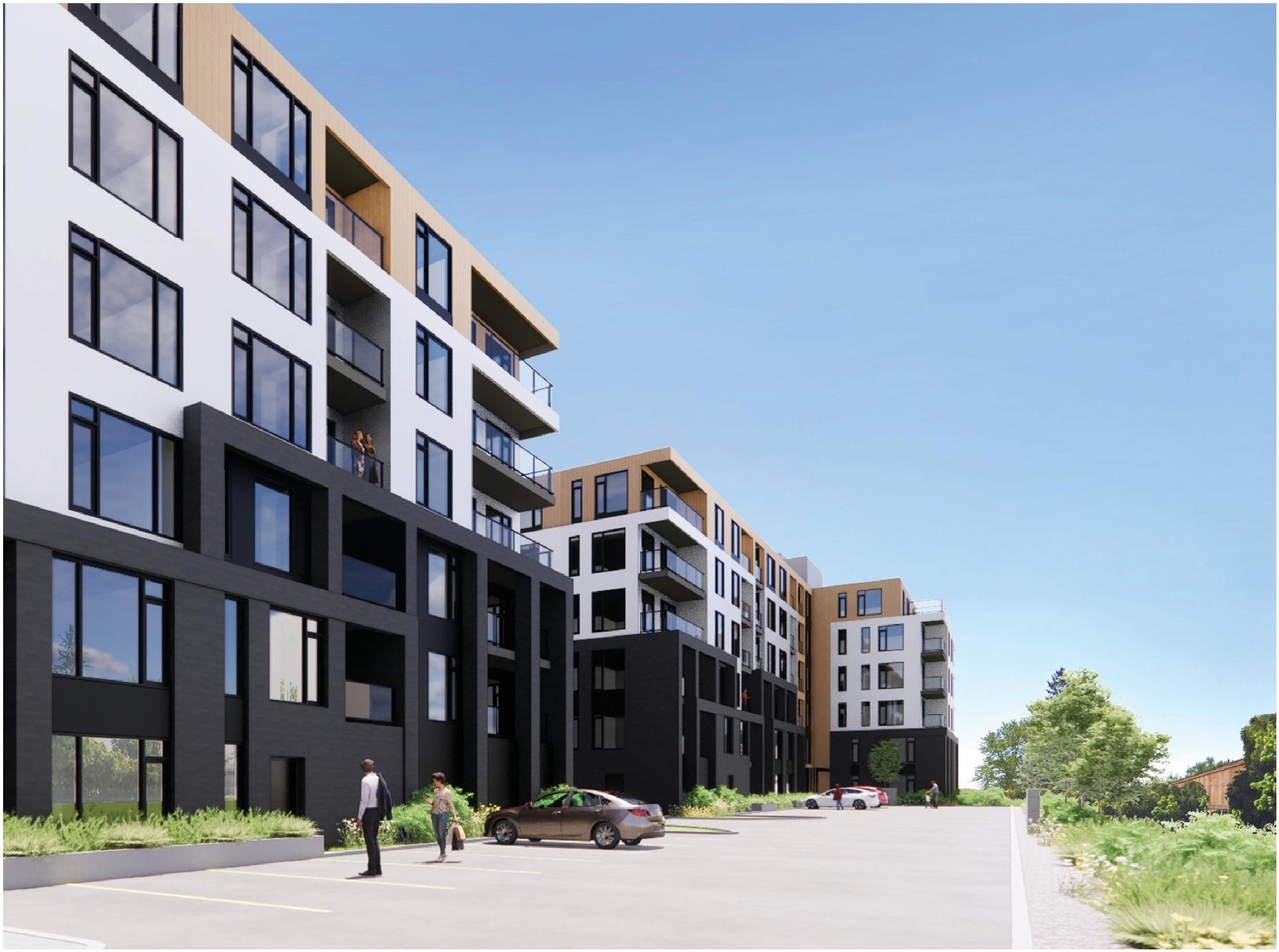 Rendering of building from page 5 of the file '2022-12-21 - Design Brief - D02-02-21-0082'