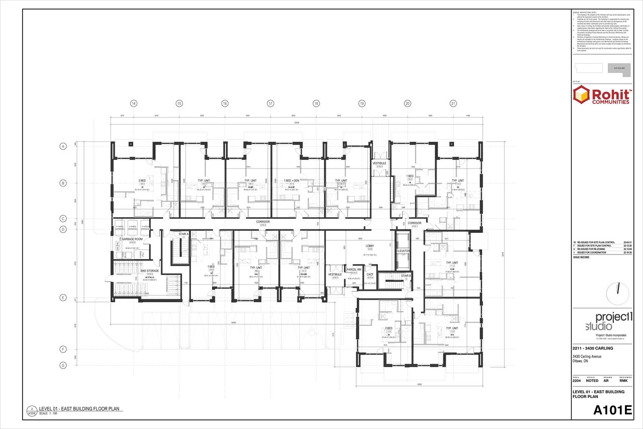 Floor plan for project from page 3 of the file '2023-04-14 - Revised Floor Plans - D02-02-21-0082'