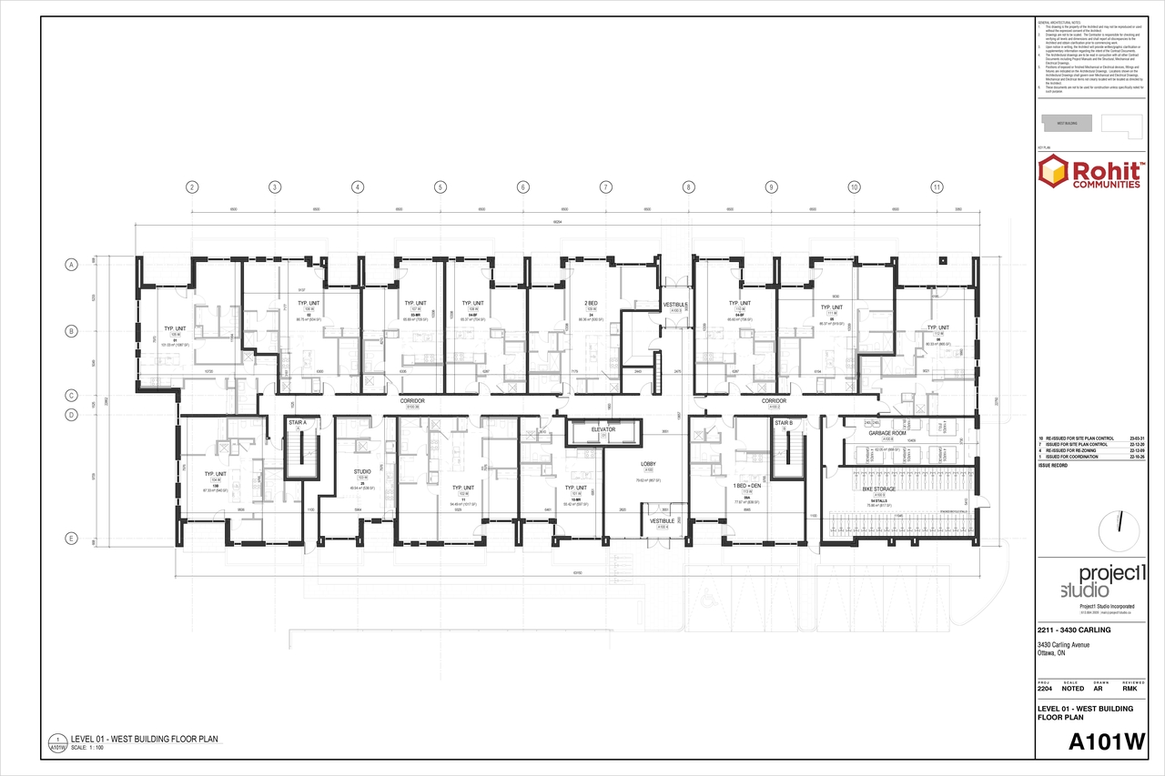Floor plan for project from page 4 of the file '2023-04-14 - Revised Floor Plans - D02-02-21-0082'