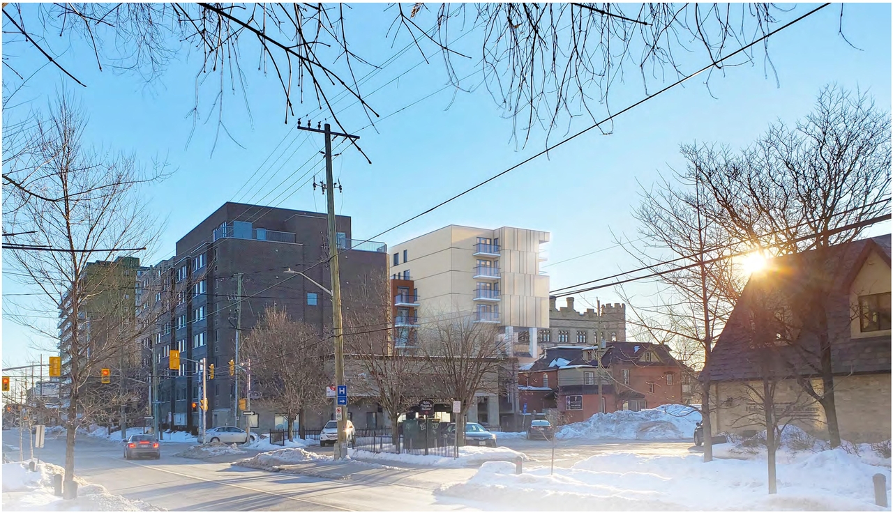 Rendering of building from page 11 of the file '2021-08-19 - Architectural Package and Design Brief - D02-02-21-0084'