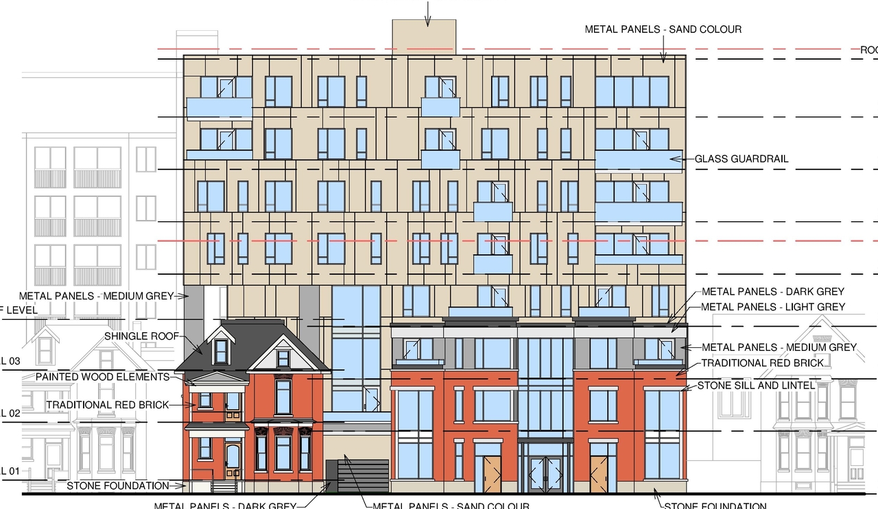 Rendering of building from page 22 of the file '2021-08-19 - Architectural Package and Design Brief - D02-02-21-0084'