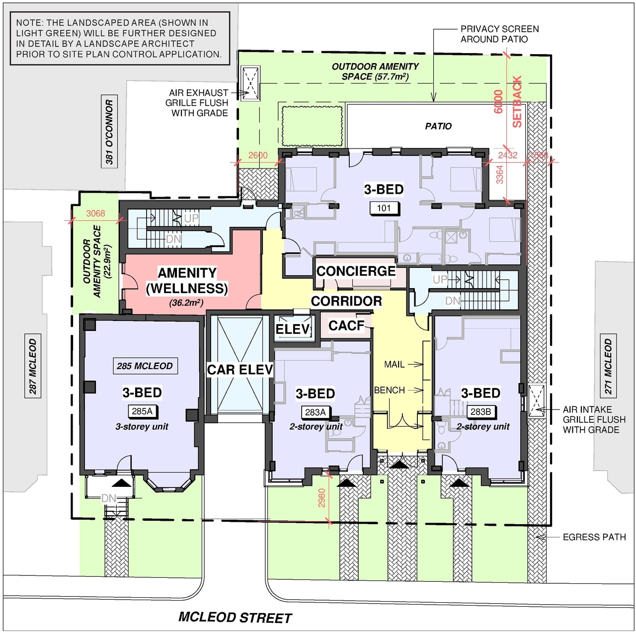 Floor plan for project from page 27 of the file '2021-08-19 - Architectural Package and Design Brief - D02-02-21-0084'