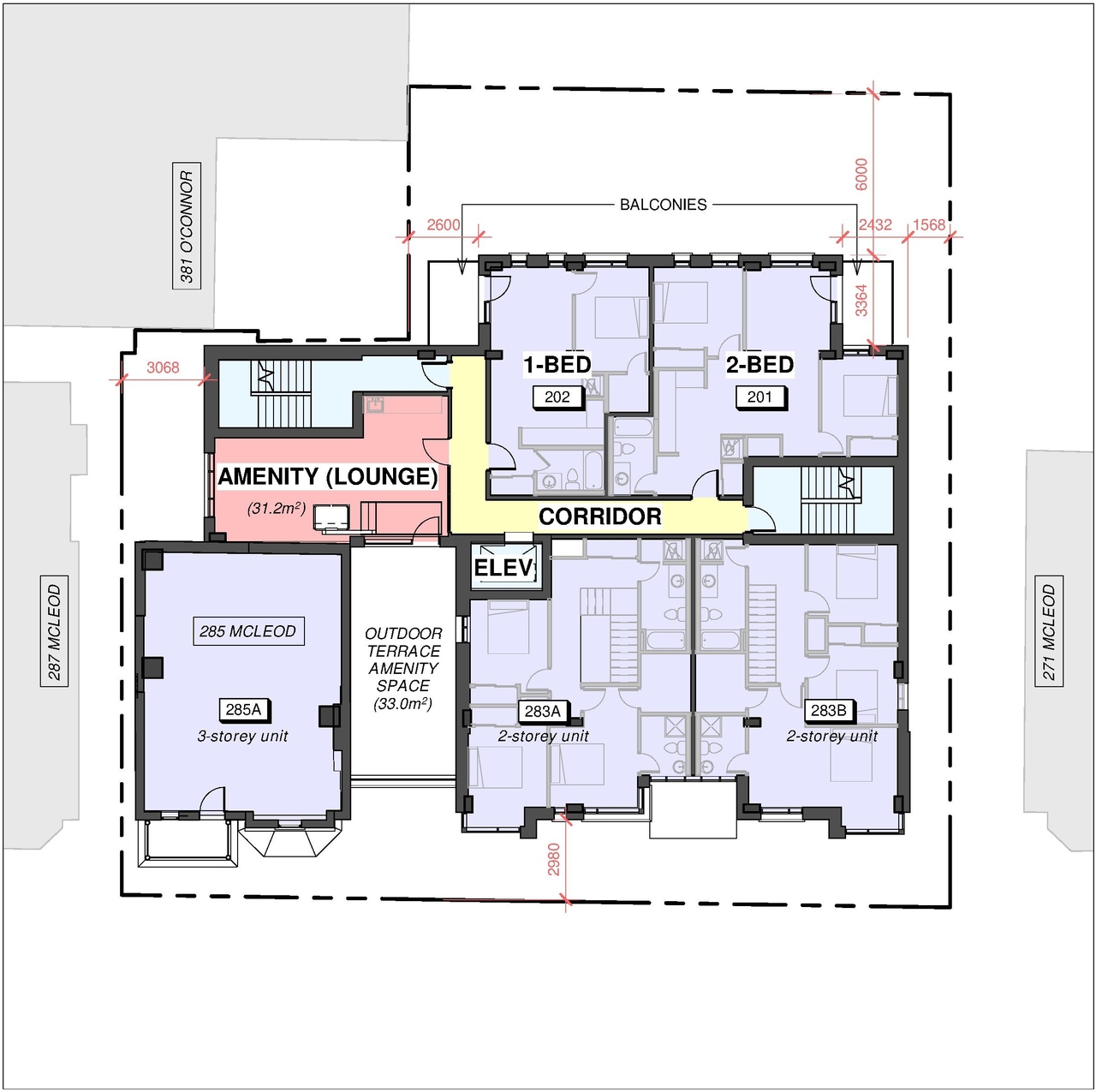 Floor plan for project from page 28 of the file '2021-08-19 - Architectural Package and Design Brief - D02-02-21-0084'