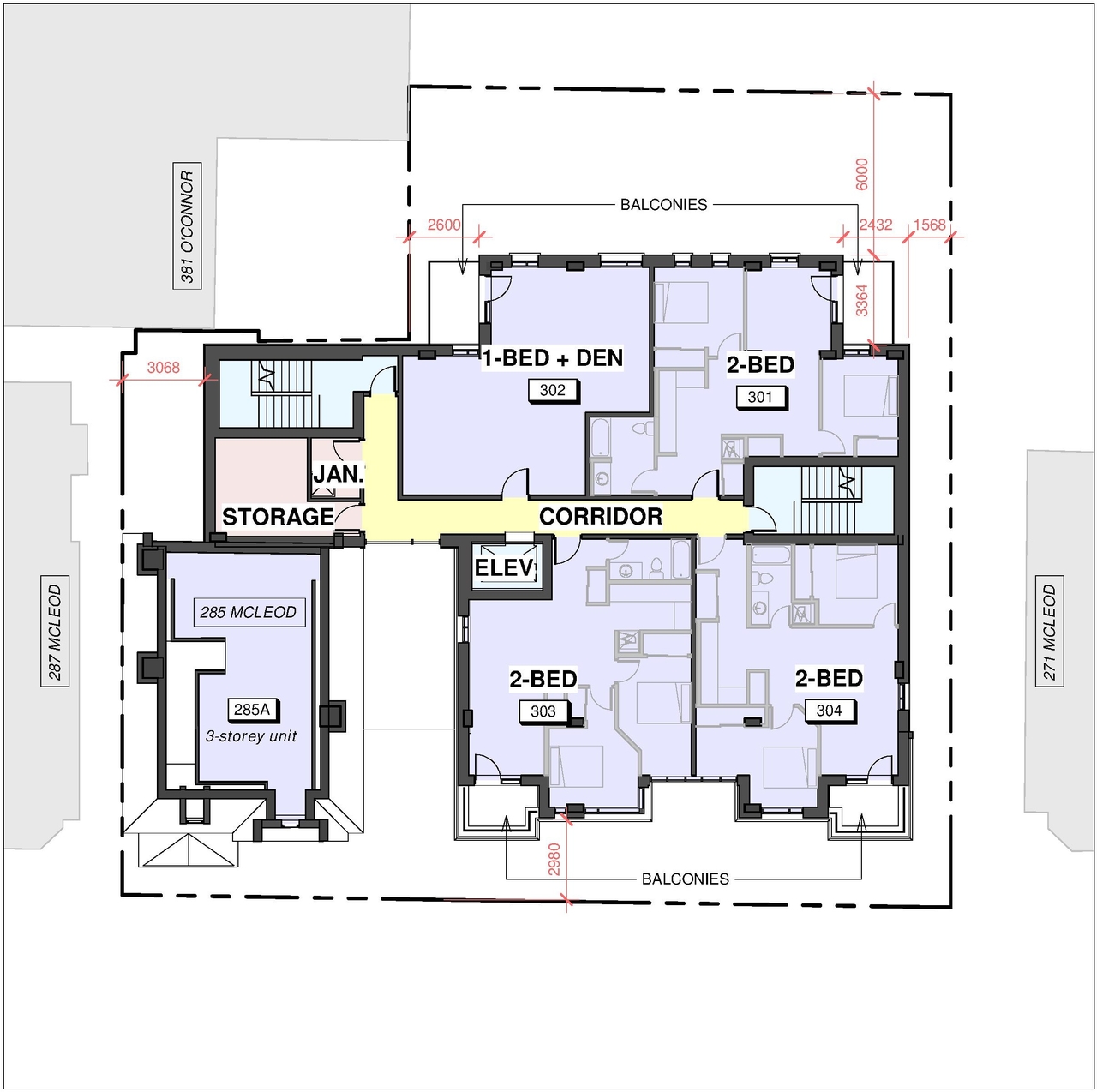 Floor plan for project from page 28 of the file '2021-08-19 - Architectural Package and Design Brief - D02-02-21-0084'