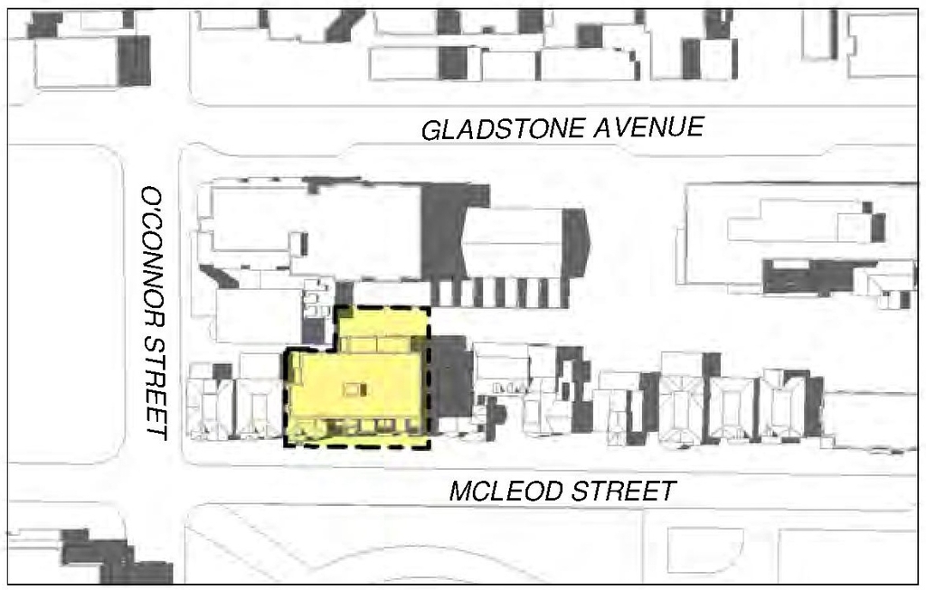 Construction site plan for project from page 34 of the file '2021-08-19 - Architectural Package and Design Brief - D02-02-21-0084'
