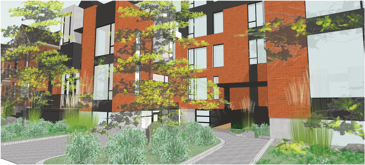 Rendering of building from page 30 of the file '2023-01-13 - Floor Plans - D02-02-21-0084'