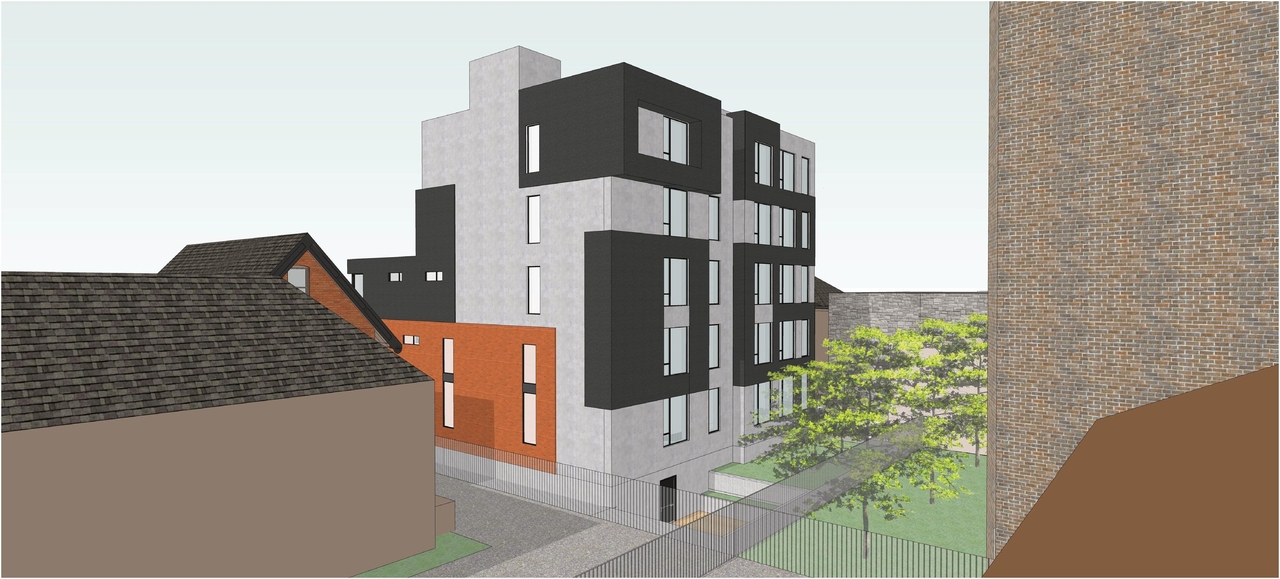 Rendering of building from page 31 of the file '2023-01-13 - Floor Plans - D02-02-21-0084'