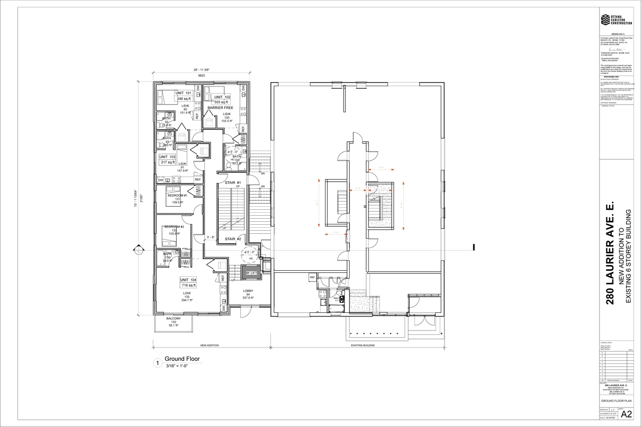 Floor plan for project from page 2 of the file '2022--03-24 - Floor Plans & Elevations - D02-02-21-0087'