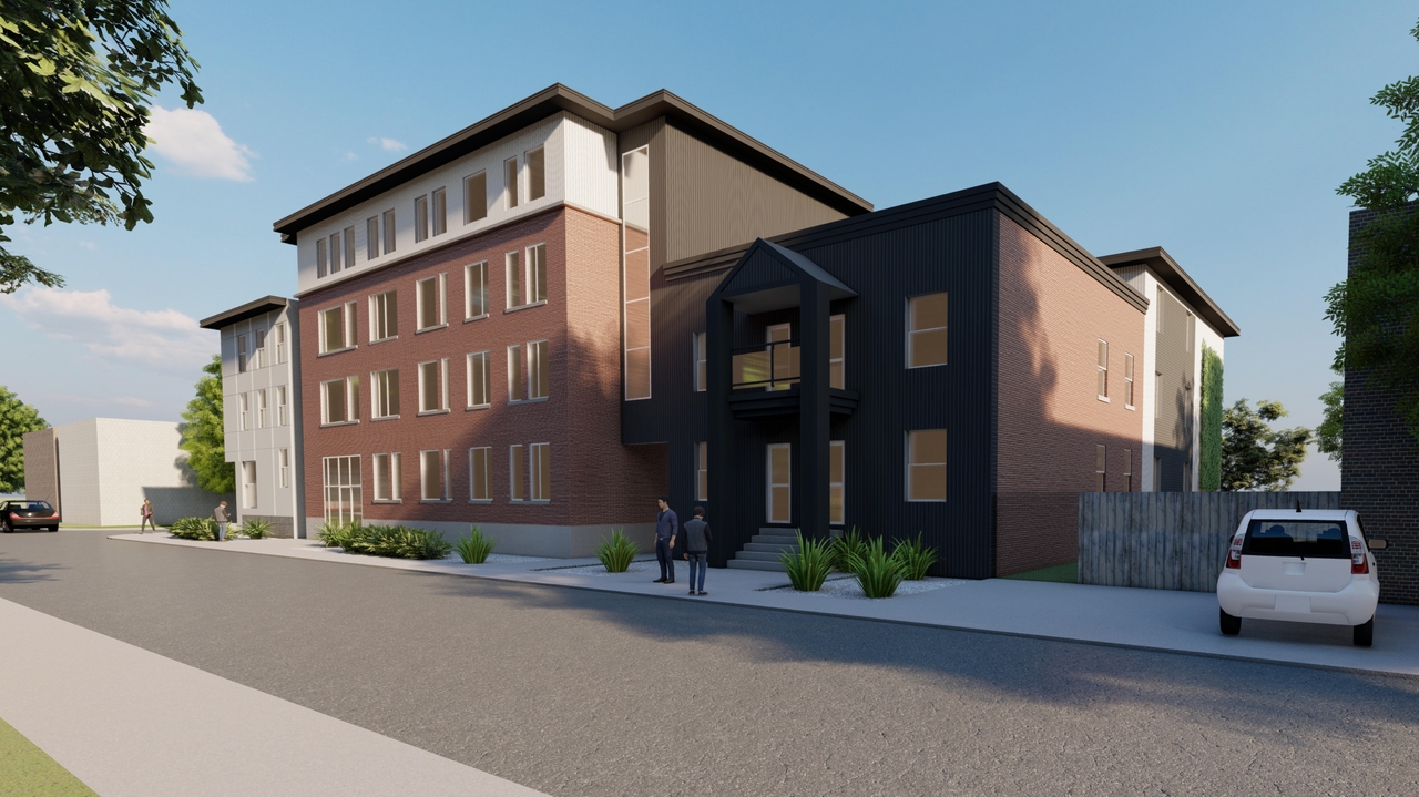 Rendering of building from page 1 of the file '2021-08-27 - Renderings - D02-02-21-0088'