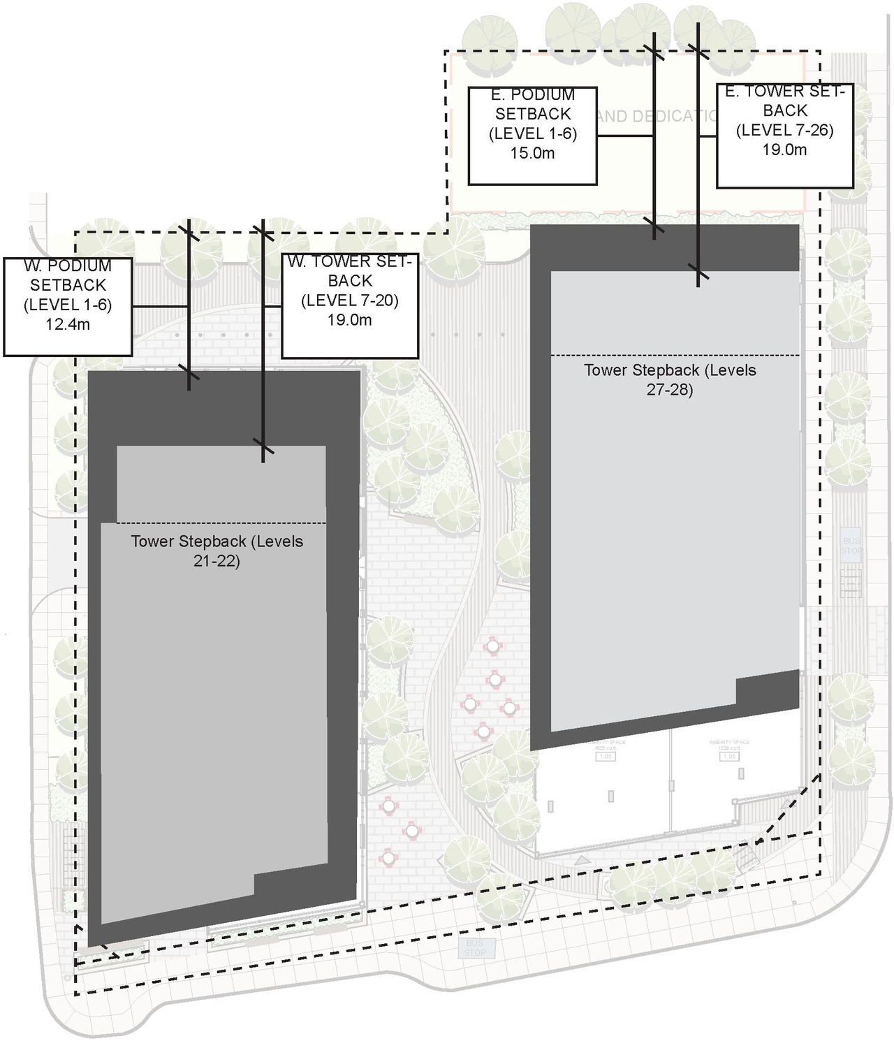 Construction site plan for project from page 13 of the file '2022-08-22 - FORMAL URBAN DESIGN REVIEW PANEL - Urban Design 220818 Package - D02-02-21-0093'