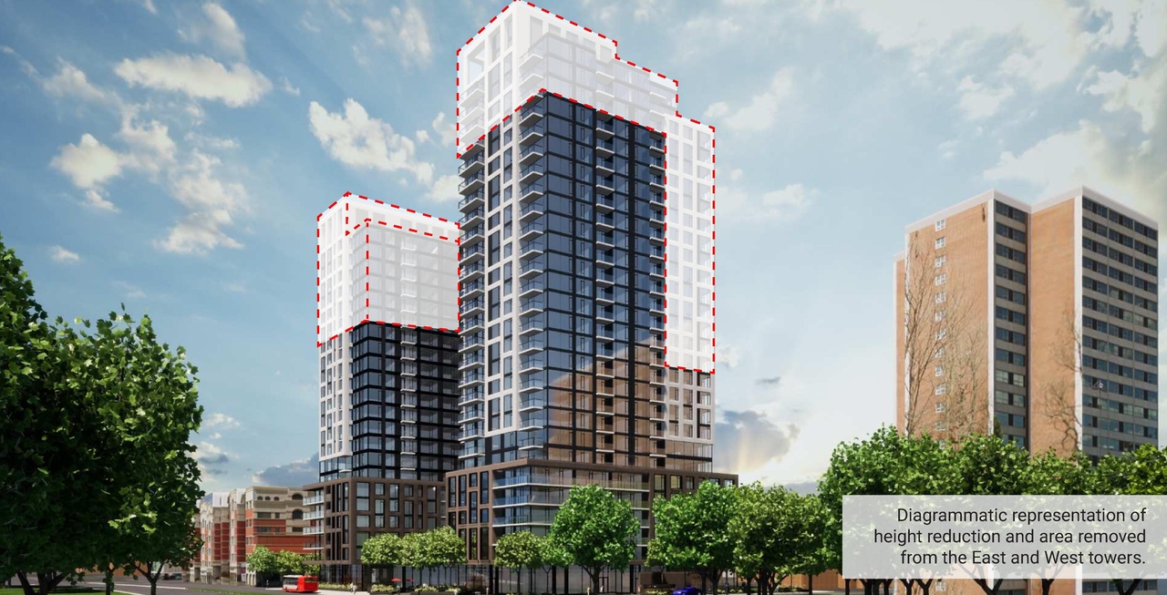 Rendering of building from page 18 of the file '2022-08-22 - FORMAL URBAN DESIGN REVIEW PANEL - Urban Design 220818 Package - D02-02-21-0093'