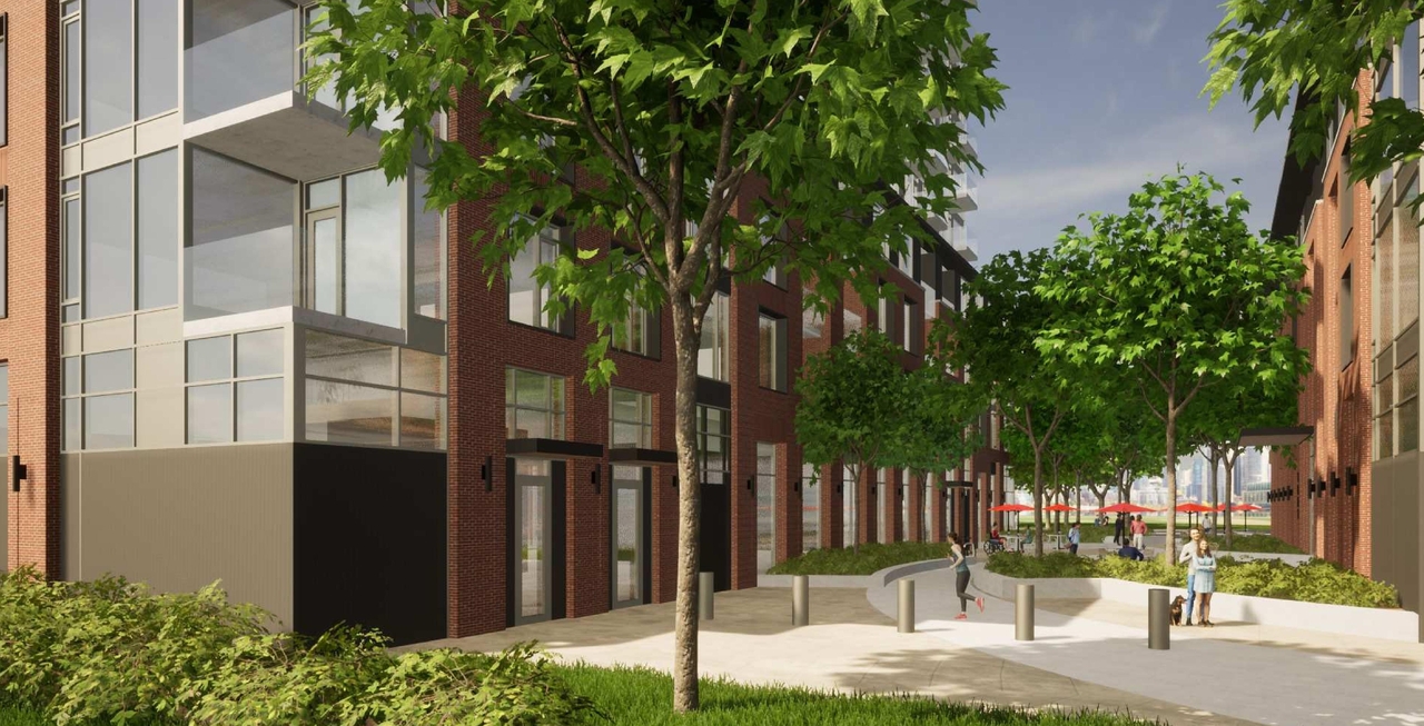 Rendering of building from page 35 of the file '2022-08-22 - FORMAL URBAN DESIGN REVIEW PANEL - Urban Design 220818 Package - D02-02-21-0093'